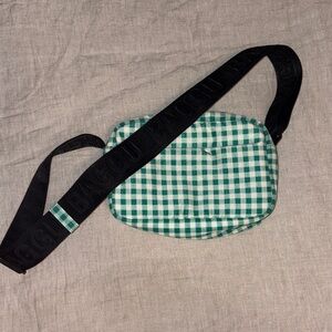 BAGGU Green Gingham Crossbody Bag